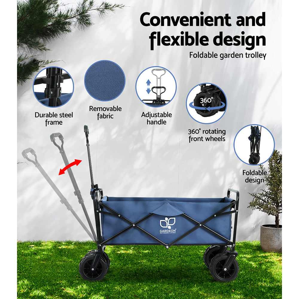 NNEDSZ Garden Cart Folding 120kg Trolley Camping Wagon Barrow Outdoor Beach-3
