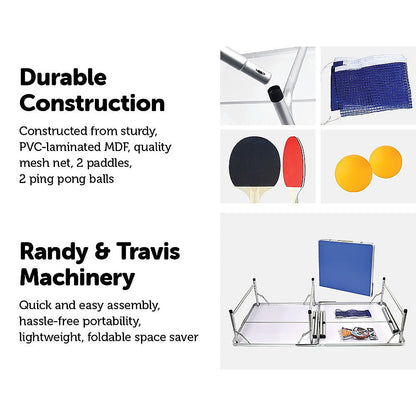 NNEDSZ 152cm Portable Tennis Table, Folding Ping Pong Table Game Set-3